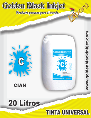 Galonera de 20 Litros de Tinta CIAN para Recarga de Cartuchos HP, Canon, Lexmark